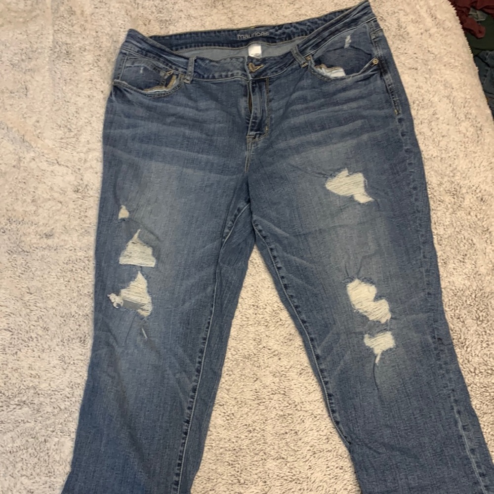 Maurice’s distressed skinny jeans